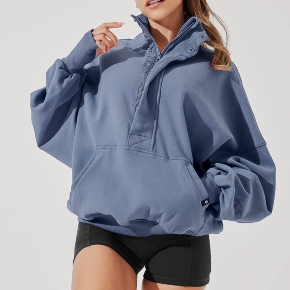 POPFLEX Ooey Gooey Half Zip Sweater - Blue Dusk S/M
